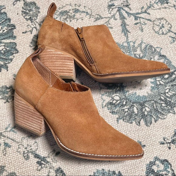 Wittner Tan Leather Suede Heeled Booties - Picture 8 of 11